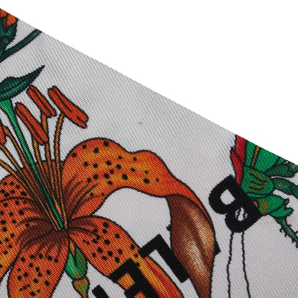 グッチ × BALENCIAGA バレンシアガ ザ ハッカー プロジェクト フローラプリント ネックボウ スカーフ ホワイト マルチカラー シルク レディース GUCCI 【中古】