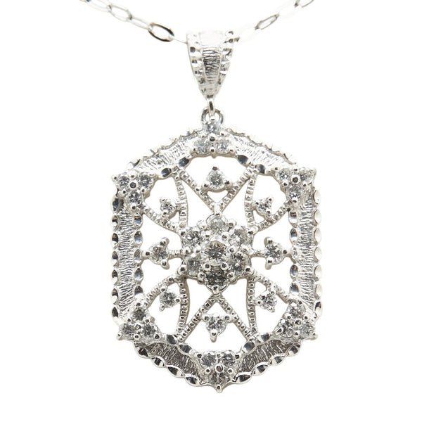 ノーブランド Pt900 プラチナ Pt850 プラチナ ダイヤ1.00ct ネックレス レディース no brand 【中古】