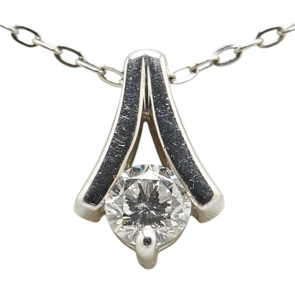 ノーブランド Pt900 プラチナ Pt850 プラチナ ダイヤ0.16ct ネックレス レディース no brand 【中古】