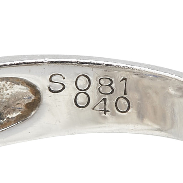 ノーブランド Pt900 プラチナ サファイア0.81ct ダイヤ0.40ct リーフ リング 指輪 レディース no brand 11号 【中古】
