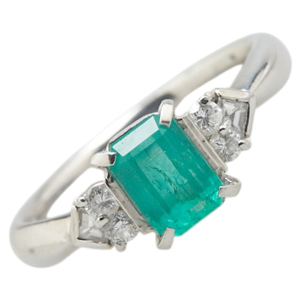 ノーブランド Pt900 プラチナ エメラルド0.76ct ダイヤ0.16ct リング 指輪 レディース no brand 11号 【中古】