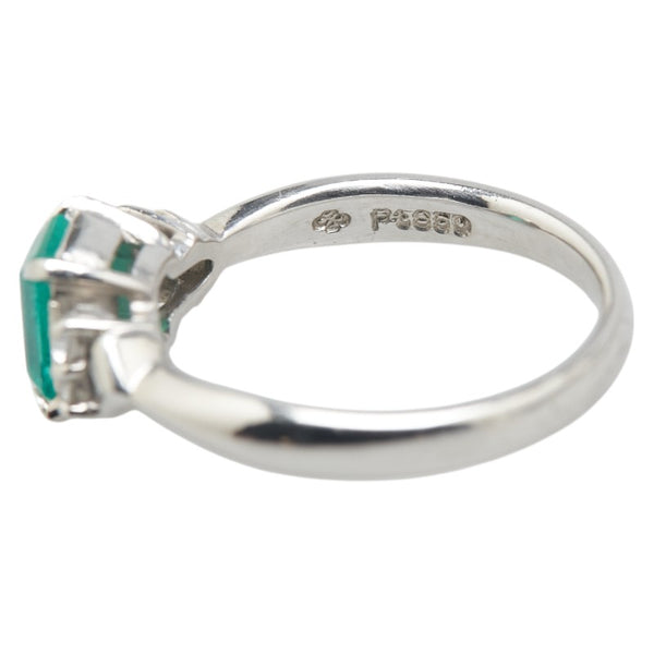 ノーブランド Pt900 プラチナ エメラルド0.76ct ダイヤ0.16ct リング 指輪 レディース no brand 11号 【中古】