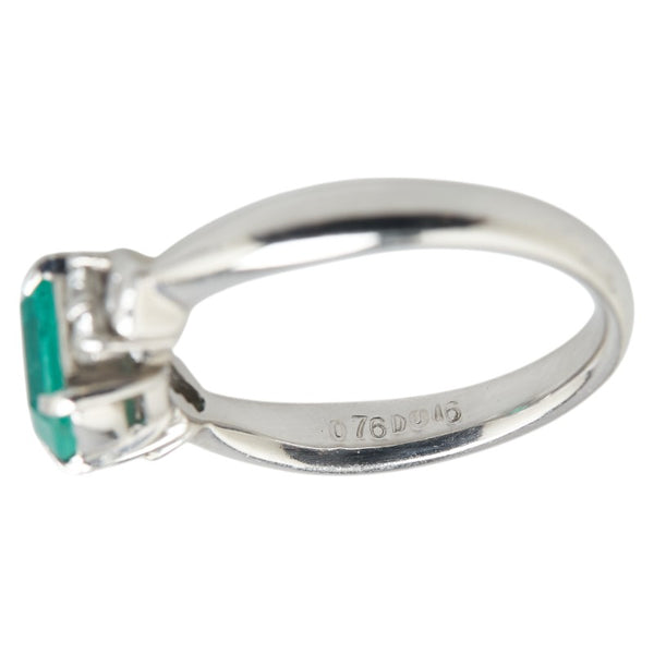 ノーブランド Pt900 プラチナ エメラルド0.76ct ダイヤ0.16ct リング 指輪 レディース no brand 11号 【中古】
