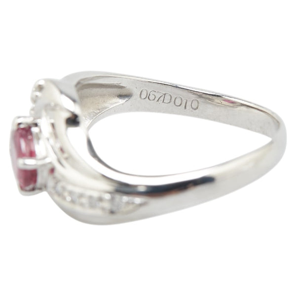 ノーブランド Pt850 プラチナ ルビー0.67ct ダイヤ0.10ct リング 指輪 レディース no brand 11号 【中古】