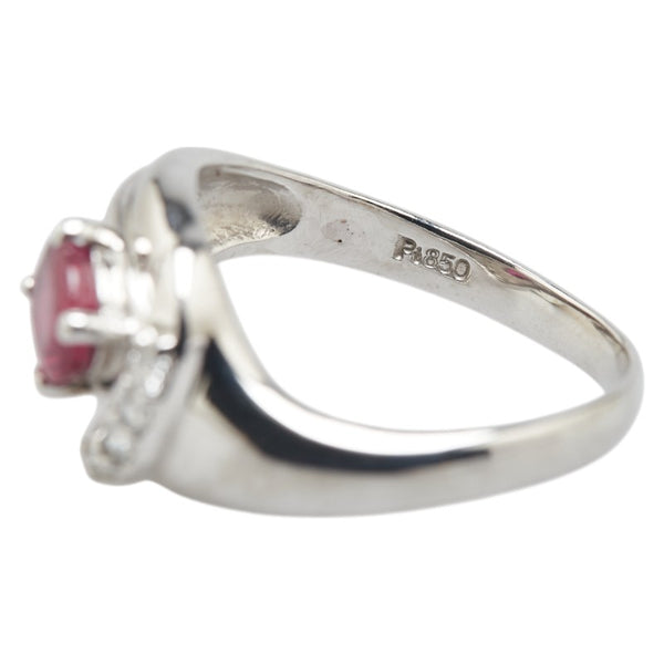 ノーブランド Pt850 プラチナ ルビー0.67ct ダイヤ0.10ct リング 指輪 レディース no brand 11号 【中古】