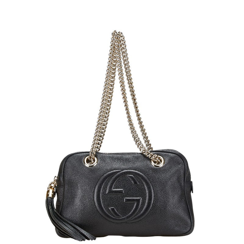 グッチ ソーホー チェーン ショルダーバッグ 308983 ブラック レザー レディース GUCCI 【中古】
