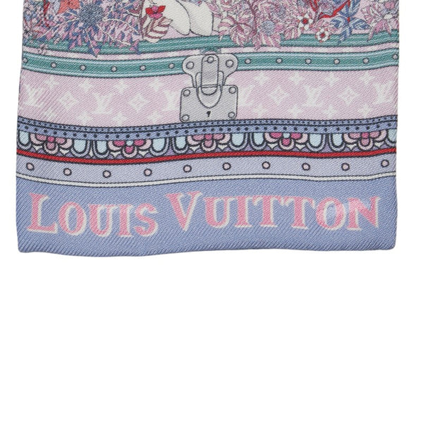 ルイ ヴィトン モノグラム バンドー ヴィトニット ブラッシュ スカーフ M76101 ピンク レッド ブルー シルク レディース LOUIS VUITTON 【中古】