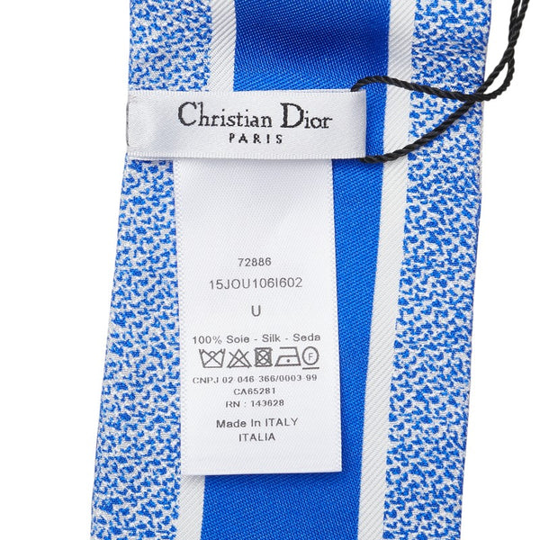 クリスチャンディオール トワル ドゥ ジュイ ソヴァージュ ミッツァ スカーフ ホワイト ブルー シルク レディース Christian Dior 【中古】