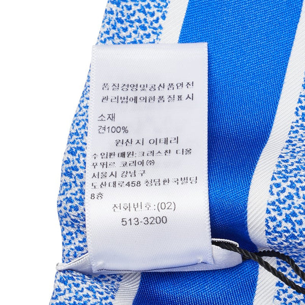 クリスチャンディオール トワル ドゥ ジュイ ソヴァージュ ミッツァ スカーフ ホワイト ブルー シルク レディース Christian Dior 【中古】