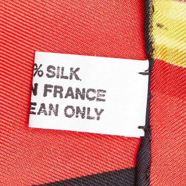 カルティエ トリニティリング パンテールブレス スカーフ レッド イエロー マルチカラー シルク レディース CARTIER 【中古】