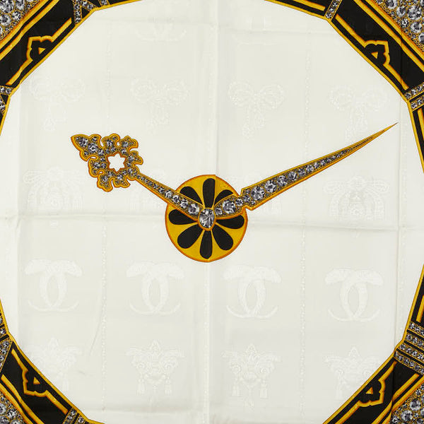 カルティエ 時計 スカーフ ブラック イエロー ホワイト シルク レディース CARTIER 【中古】