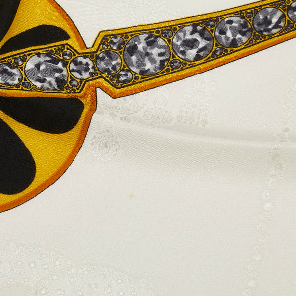 カルティエ 時計 スカーフ ブラック イエロー ホワイト シルク レディース CARTIER 【中古】