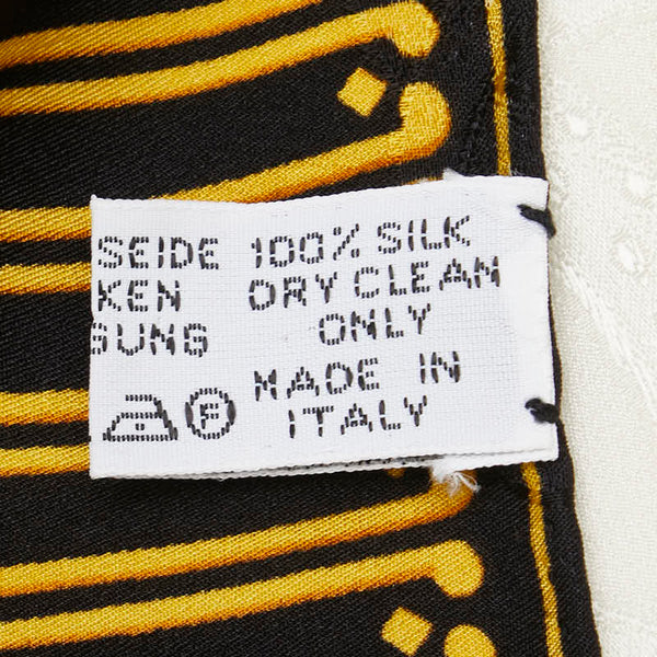 カルティエ 時計 スカーフ ブラック イエロー ホワイト シルク レディース CARTIER 【中古】