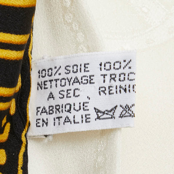 カルティエ 時計 スカーフ ブラック イエロー ホワイト シルク レディース CARTIER 【中古】