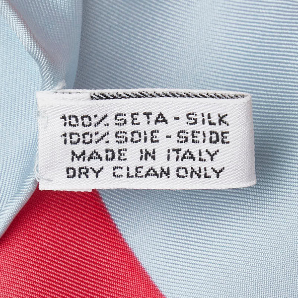 カルティエ ロゴ スカーフ レッド グリーン イエロー シルク レディース CARTIER 【中古】