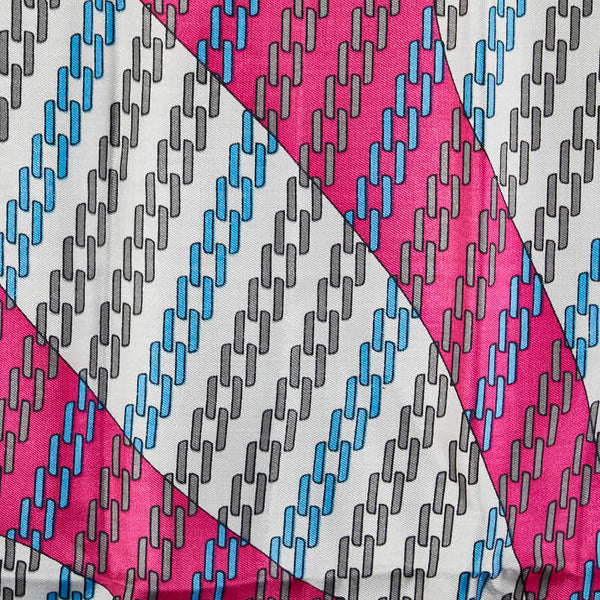 カルティエ ロゴ スカーフ ホワイト ネイビー ピンク シルク レディース CARTIER 【中古】