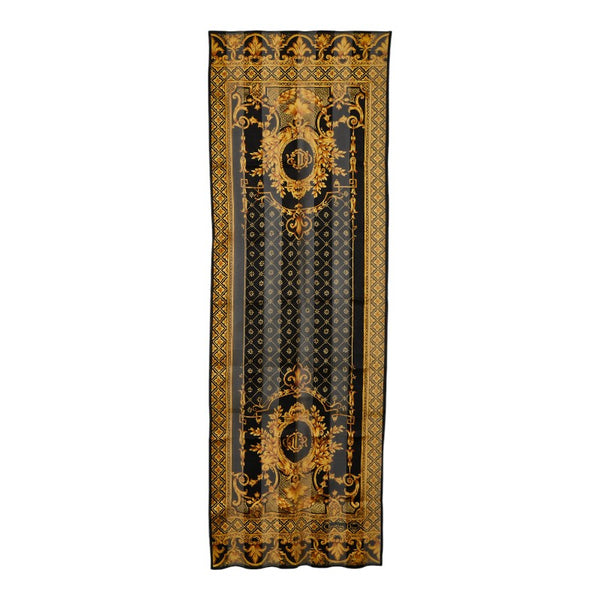 クリスチャンディオール ストール スカーフ ブラック ゴールド シルク レディース Christian Dior 【中古】