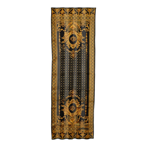 クリスチャンディオール ストール スカーフ ブラック ゴールド シルク レディース Christian Dior 【中古】