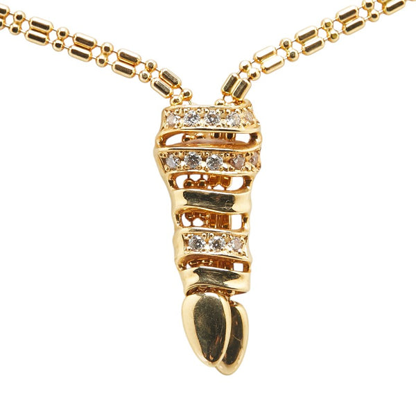 ポーラ K18YG イエローゴールド ダイヤモンド0.17ct ペンダントネックレス レディース POLA 【中古】