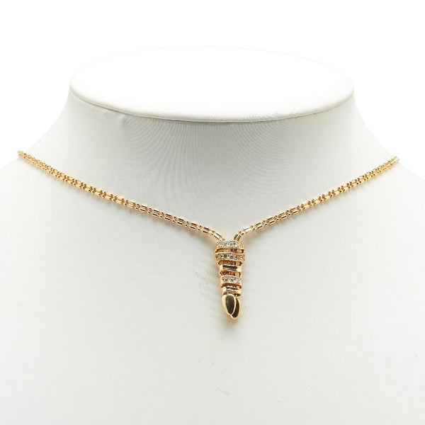 ポーラ K18YG イエローゴールド ダイヤモンド0.17ct ペンダントネックレス レディース POLA 【中古】