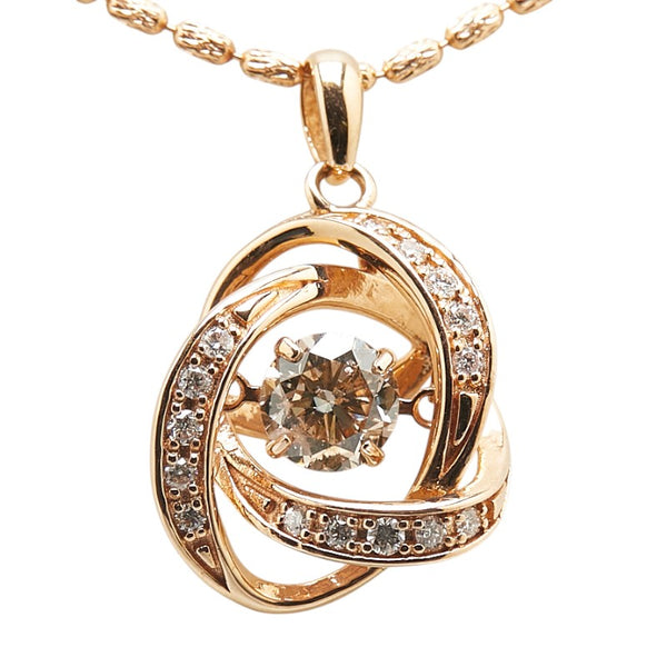 ノーブランド K18PG ピンクゴールド ダイヤモンド0.575ct ダイヤモンド0.11ct ペンダントネックレス レディース no brand 【中古】