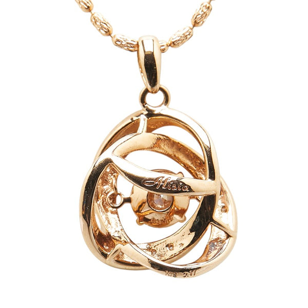 ノーブランド K18PG ピンクゴールド ダイヤモンド0.575ct ダイヤモンド0.11ct ペンダントネックレス レディース no brand 【中古】