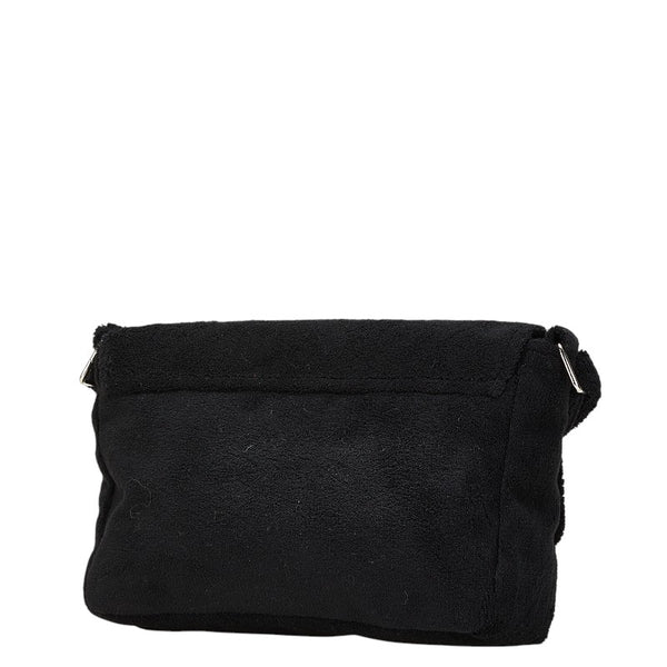 シャネル ノベルティ ココマーク 斜め掛け ショルダーバッグ ブラック ホワイト パイル レディース CHANEL 【中古】