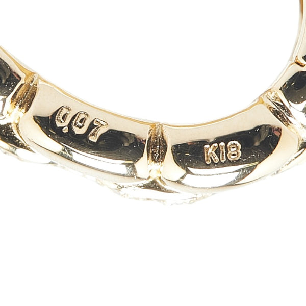 ノーブランド K18YG イエローゴールド ダイヤモンド0.14ct チェーン モチーフ フープピアス レディース no brand 【中古】