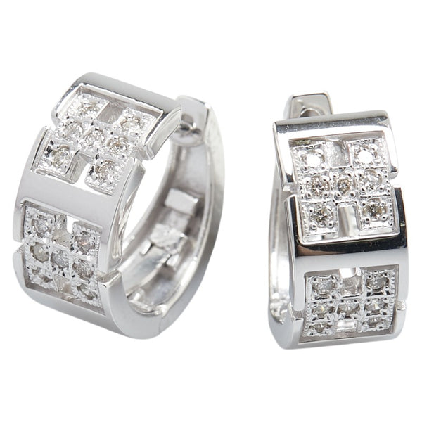 ノーブランド K18WG ホワイトゴールド ダイヤモンド0.28ct フープピアス レディース no brand 【中古】
