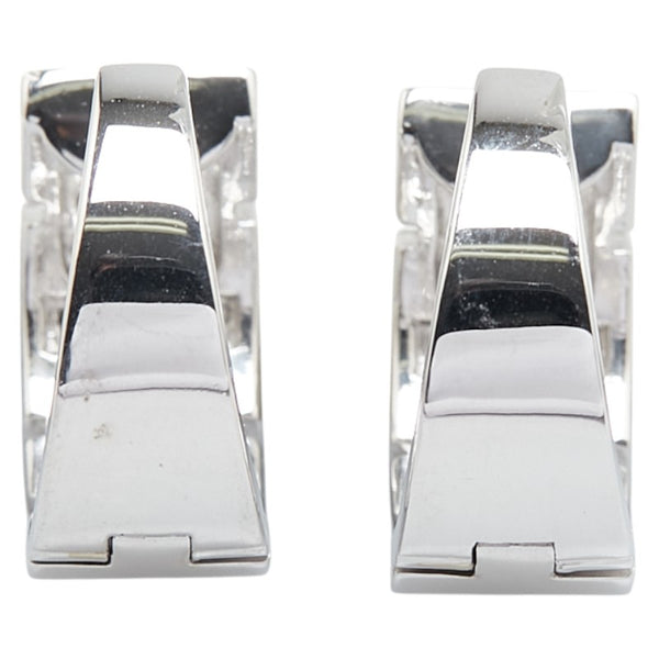 ノーブランド K18WG ホワイトゴールド ダイヤモンド0.28ct フープピアス レディース no brand 【中古】