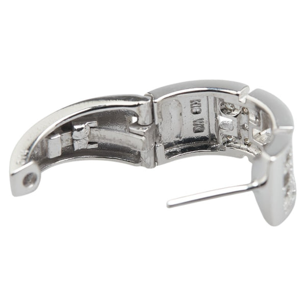 ノーブランド K18WG ホワイトゴールド ダイヤモンド0.28ct フープピアス レディース no brand 【中古】