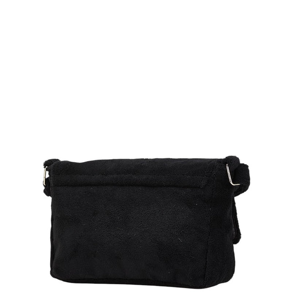 シャネル ココマーク ノベルティ 斜め掛け ショルダーバッグ ブラック ホワイト パイル エナメル レディース CHANEL 【中古】