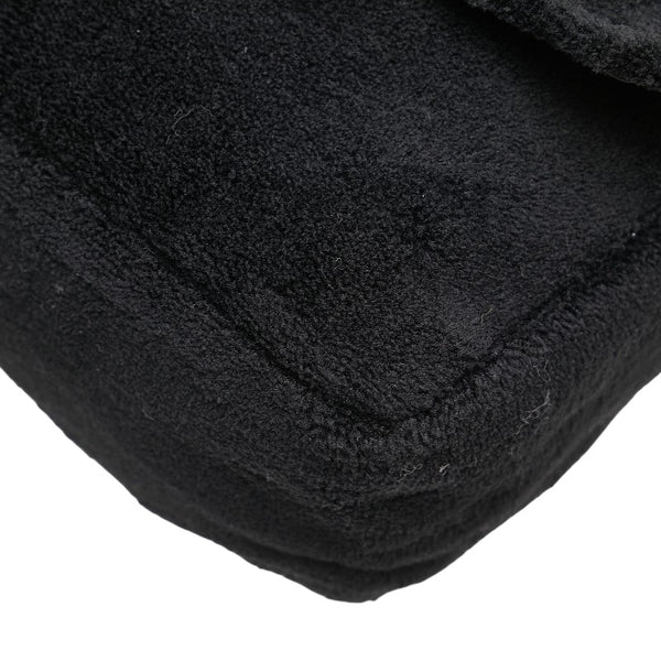 シャネル ココマーク ノベルティ 斜め掛け ショルダーバッグ ブラック ホワイト パイル エナメル レディース CHANEL 【中古】