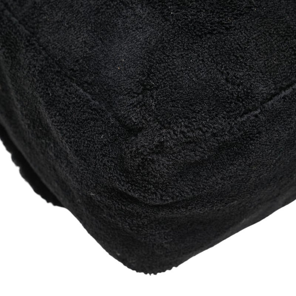 シャネル ココマーク ノベルティ 斜め掛け ショルダーバッグ ブラック ホワイト パイル エナメル レディース CHANEL 【中古】