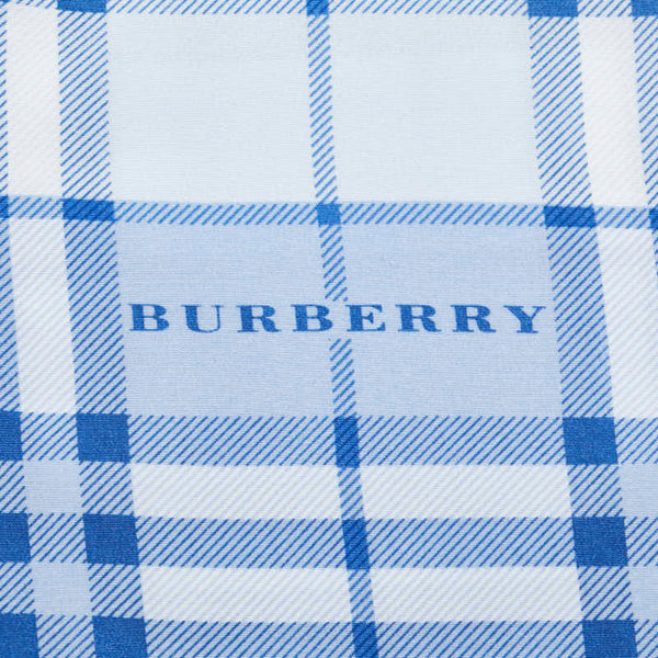 バーバリー チェック スカーフ ブルー ホワイト シルク レディース BURBERRY 【中古】