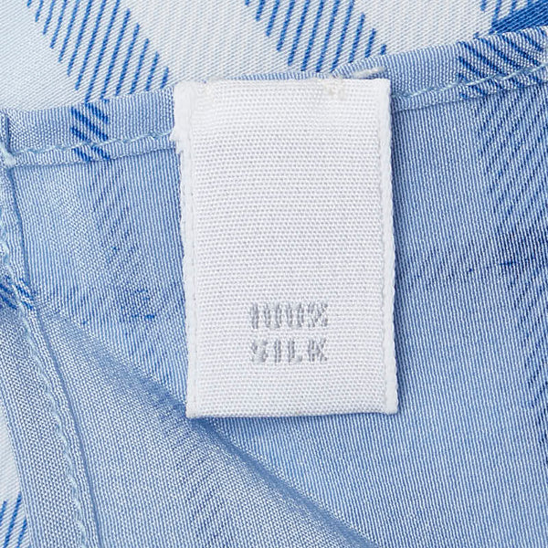 バーバリー チェック スカーフ ブルー ホワイト シルク レディース BURBERRY 【中古】