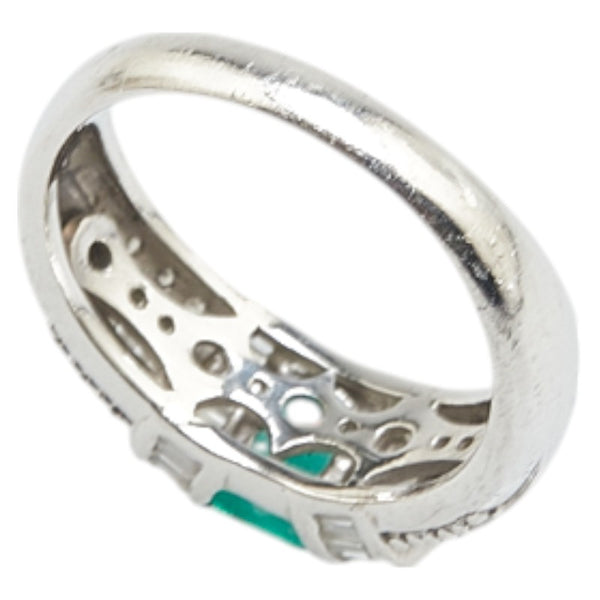 ノーブランド グリーン Pt900 プラチナ エメラルド0.70ct ダイヤ0.75ct リング 指輪 レディース no brand 14.5号 【中古】