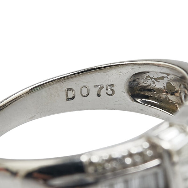 ノーブランド グリーン Pt900 プラチナ エメラルド0.70ct ダイヤ0.75ct リング 指輪 レディース no brand 14.5号 【中古】