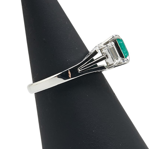 ノーブランド グリーン Pt900 プラチナ エメラルド1.22ct ダイヤ1.06ct リング 指輪 レディース no brand 11.5号 【中古】