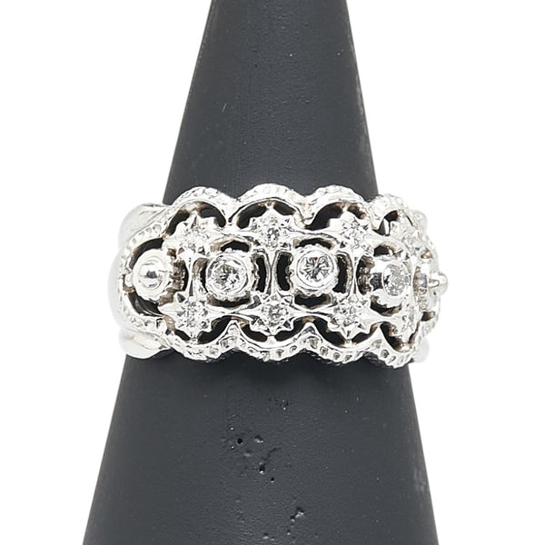 ノーブランド Pt900 プラチナ ダイヤ0.22ct レース リング 指輪 レディース no brand 11.5号 【中古】