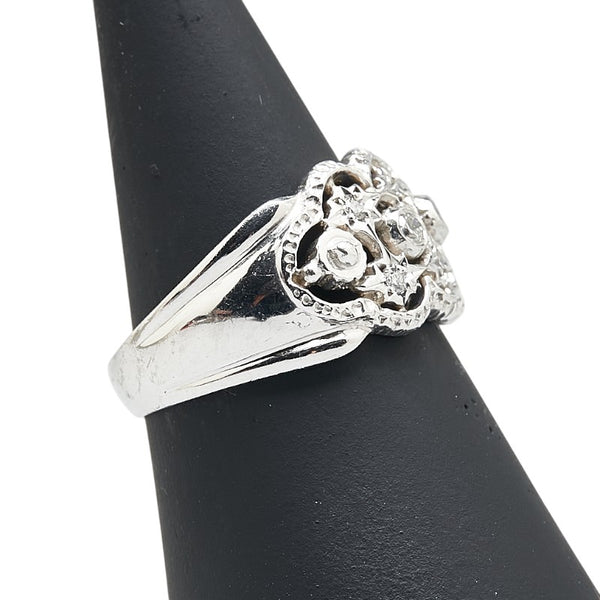 ノーブランド Pt900 プラチナ ダイヤ0.22ct レース リング 指輪 レディース no brand 11.5号 【中古】