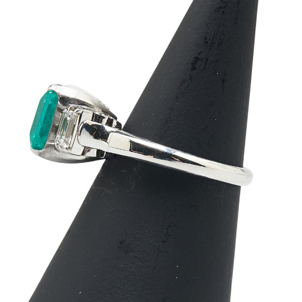 グリーン Pt プラチナ エメラルド2.90ct ダイヤ0.61ct 三越 リング 指輪 レディース 11.5号 【中古】
