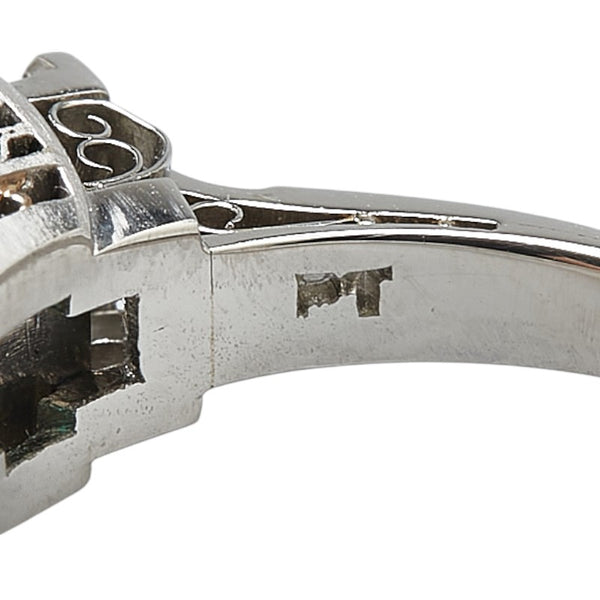 グリーン Pt プラチナ エメラルド2.90ct ダイヤ0.61ct 三越 リング 指輪 レディース 11.5号 【中古】