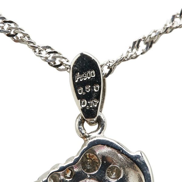 ノーブランド レッド Pt900 プラチナ Pt850 プラチナ ルビー0.77ct ダイヤ0.50ct ペンダントネックレス レディース no brand 【中古】