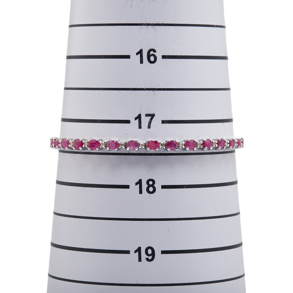 ノーブランド K18WG ホワイトゴールド ルビー6.5ct ダイヤ0.50ct ブレスレット レディース no brand 【中古】