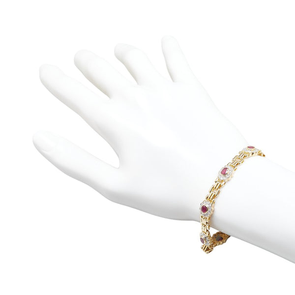 ノーブランド K18YG イエローゴールド ルビー2.05ct ダイヤ0.78ct ブレスレット レディース no brand 【中古】