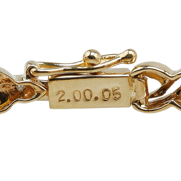 ノーブランド K18YG イエローゴールド K18WG ホワイトゴールド ルビー2.0ct ダイヤ0.05ct ブレスレット レディース no brand 【中古】