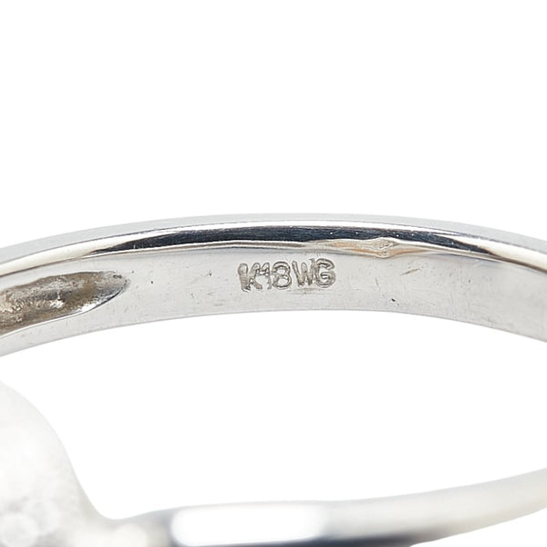 ノーブランド K18WG ホワイトゴールド パール8.7mm ダイヤ0.05ct リング 指輪 レディース no brand 13号 【中古】