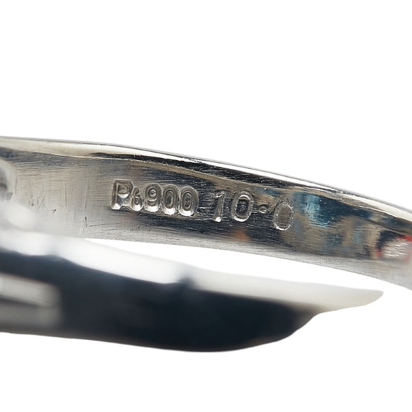 ノーブランド ブルー Pt900 プラチナ ブルートパーズ10ct ダイヤ0.30ct リング 指輪 レディース no brand 14号 【中古】