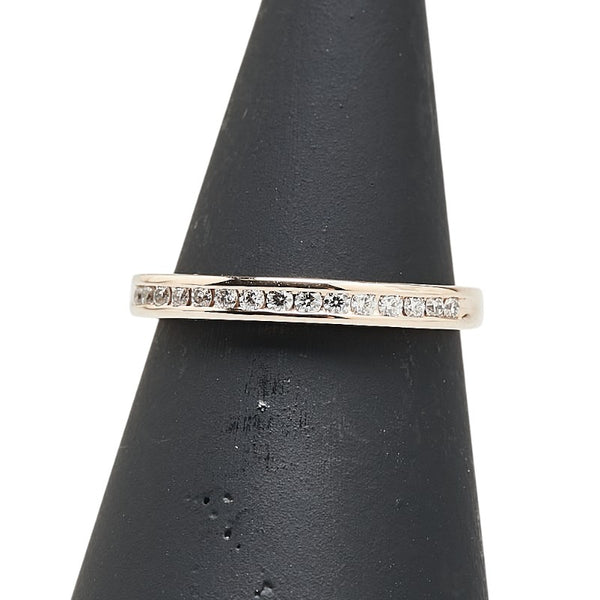 ノーブランド K18PG ピンクゴールド ダイヤ0.15ct ハーフエタニティ リング 指輪 レディース no brand 6.5号 【中古】